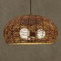 Rattan Tea Room Chandelier: Asian Style Pendant Lighting Fixture