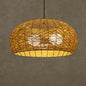 Rattan Tea Room Chandelier: Asian Style Pendant Lighting Fixture