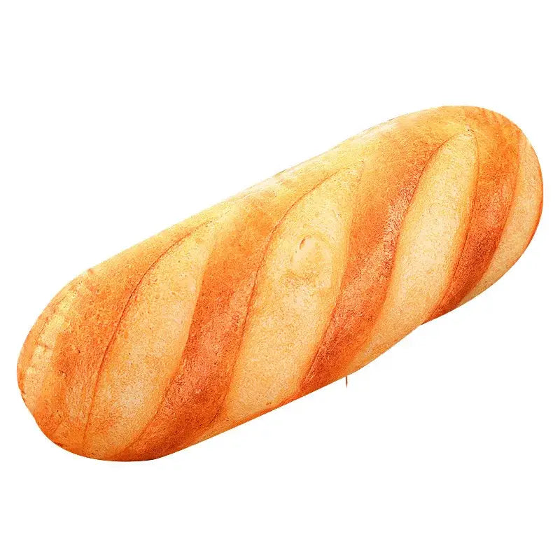 Realistic golden brown baguette comfort pillow with crust texture and scoring details by decorbites comfort pillow