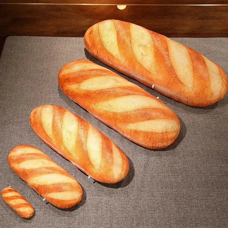 Realistic golden brown baguette comfort pillow in plush fabric for bedroom waist support by decorbites comfort pillow