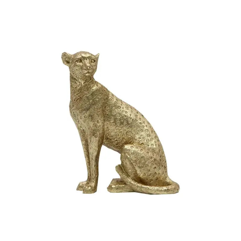 Realistic golden leopard print resin crafts cheetah figurine with detailed spotted texture for office decorbites decorbites leopard print