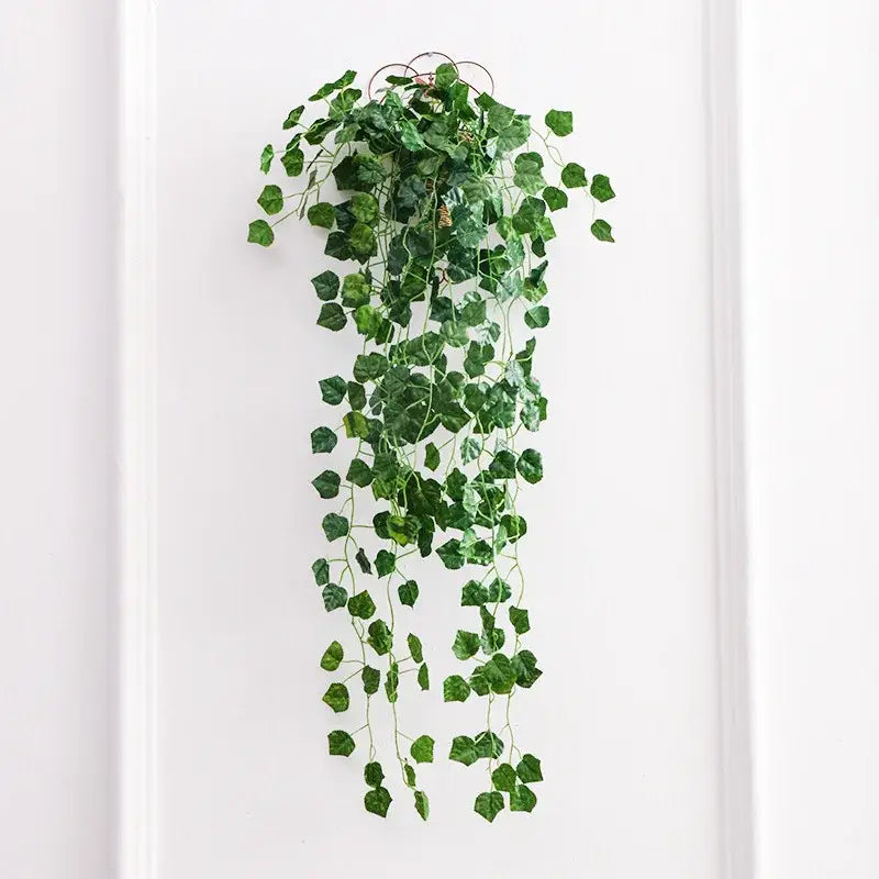 Green artificial ivy bar hanging basket with realistic leaf texture and trailing vines for decorbites ivy bar decor