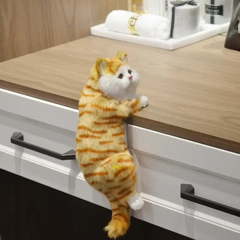 A plush orange and white tabby cat dog plush ornament with soft fur for home decor by decorbites cat dog