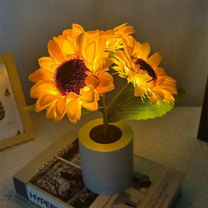 Rechargeable Sunflower LED Night Light for Bedroom - Night Light