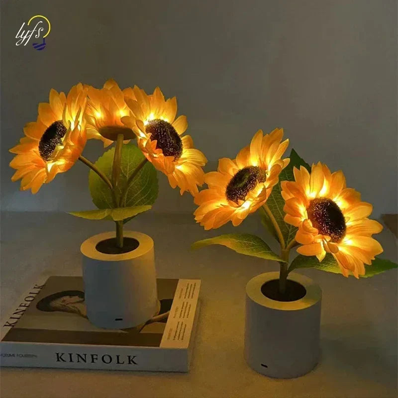 Rechargeable Sunflower LED Night Light for Bedroom - Night Light