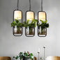 Rectangle Cluster Pendant Light - Industrial Black/White Metal - 2/3 Bulbs - Down Lighting - Dining Room