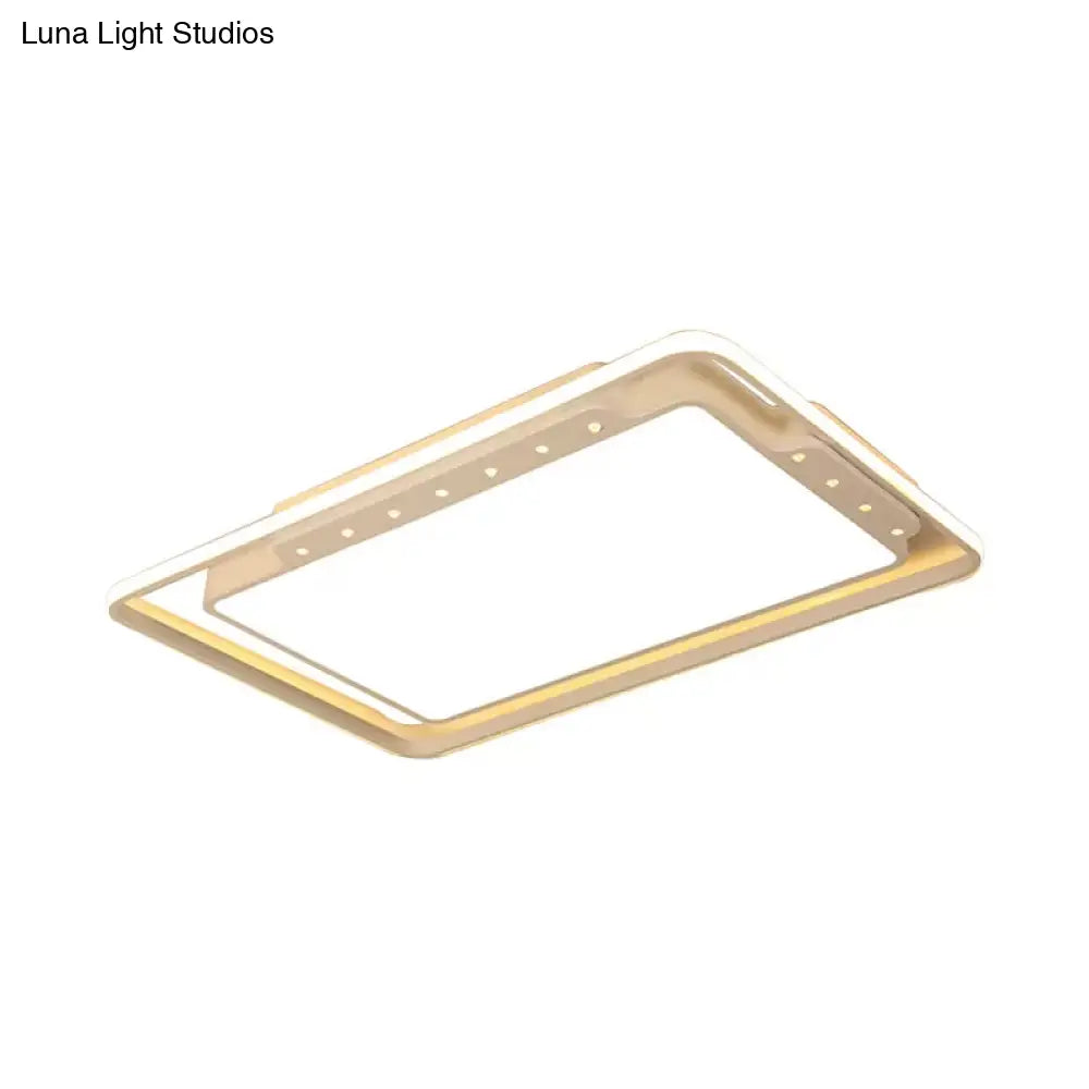 DecorBites™ DecorBites™ Rectangular Ceiling Light Fixture in Black/White - Simple Acrylic Flush Mount for Living Room with Warm/White Light - 16"/19.5"/32.5" Wide