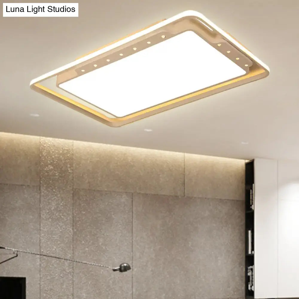 DecorBites™ DecorBites™ Rectangular Ceiling Light Fixture in Black/White - Simple Acrylic Flush Mount for Living Room with Warm/White Light - 16"/19.5"/32.5" Wide