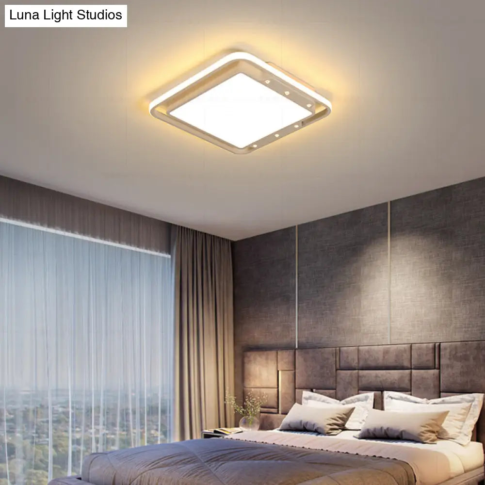 DecorBites™ DecorBites™ Rectangular Ceiling Light Fixture in Black/White - Simple Acrylic Flush Mount for Living Room with Warm/White Light - 16"/19.5"/32.5" Wide