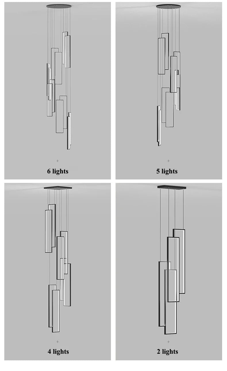 Rectangular LED Chandelier for Modern Living Spaces - Chandelier