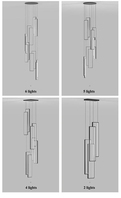 Rectangular LED Chandelier for Modern Living Spaces - Chandelier