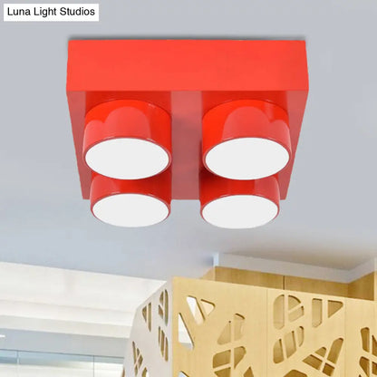 DecorBites™ DecorBites™ Rectangular Multi-Head Metal Ceiling Lamp for Modern Kitchen Flush Mount