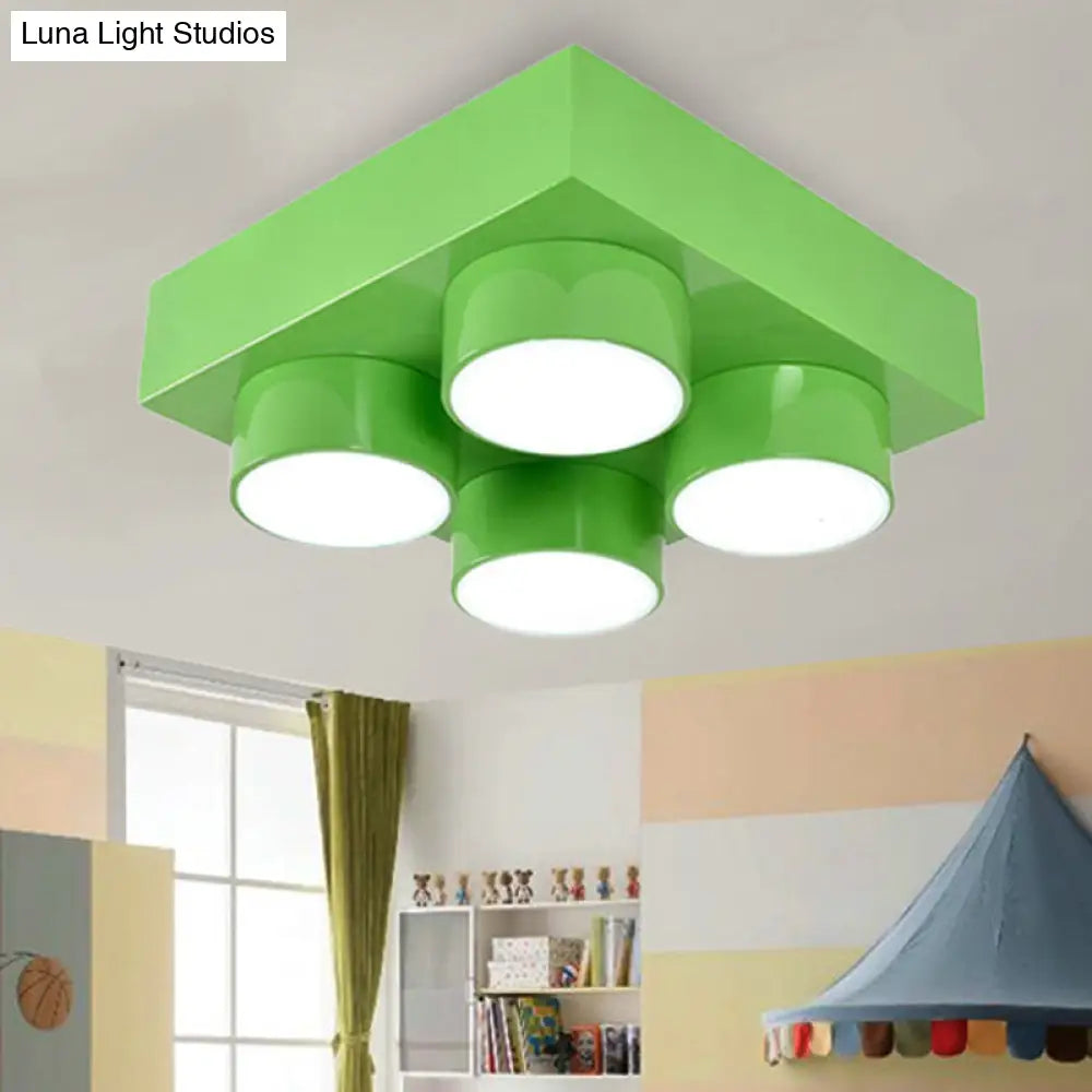 DecorBites™ DecorBites™ Rectangular Multi-Head Metal Ceiling Lamp for Modern Kitchen Flush Mount