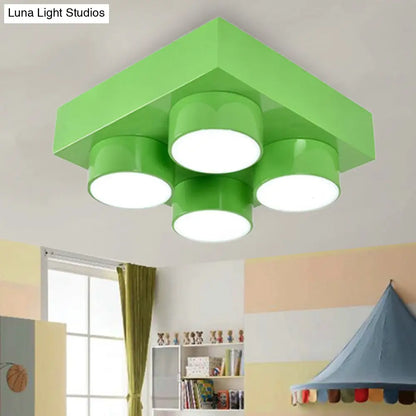 DecorBites™ DecorBites™ Rectangular Multi-Head Metal Ceiling Lamp for Modern Kitchen Flush Mount