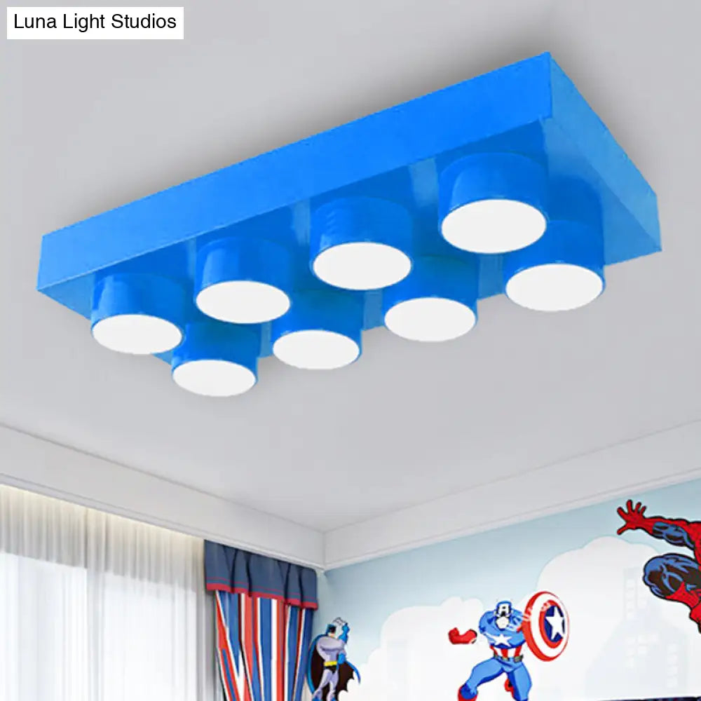 DecorBites™ DecorBites™ Rectangular Multi-Head Metal Ceiling Lamp for Modern Kitchen Flush Mount