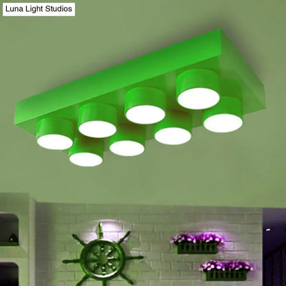 DecorBites™ DecorBites™ Rectangular Multi-Head Metal Ceiling Lamp for Modern Kitchen Flush Mount