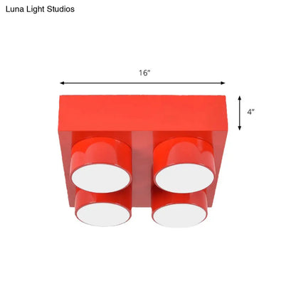 DecorBites™ DecorBites™ Rectangular Multi-Head Metal Ceiling Lamp for Modern Kitchen Flush Mount