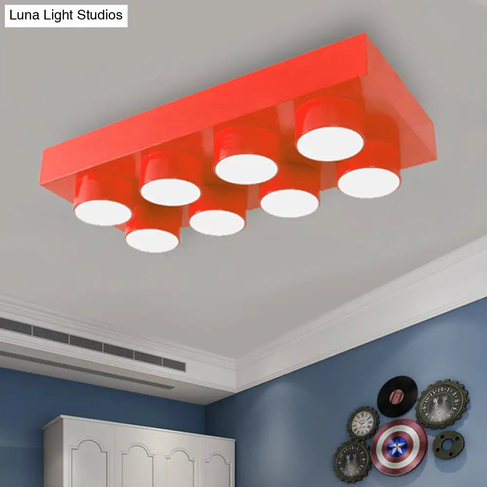 DecorBites™ DecorBites™ Rectangular Multi-Head Metal Ceiling Lamp for Modern Kitchen Flush Mount