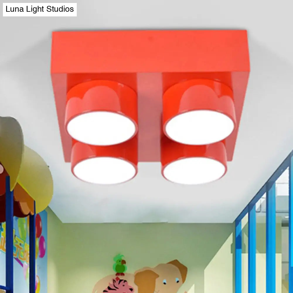 DecorBites™ DecorBites™ Rectangular Multi-Head Metal Ceiling Lamp for Modern Kitchen Flush Mount