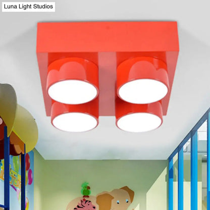 DecorBites™ DecorBites™ Rectangular Multi-Head Metal Ceiling Lamp for Modern Kitchen Flush Mount