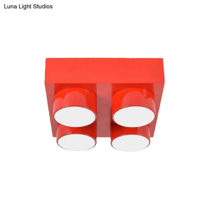 DecorBites™ DecorBites™ Rectangular Multi-Head Metal Ceiling Lamp for Modern Kitchen Flush Mount