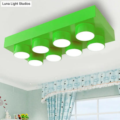 DecorBites™ DecorBites™ Rectangular Multi-Head Metal Ceiling Lamp for Modern Kitchen Flush Mount