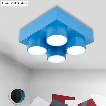 DecorBites™ DecorBites™ Rectangular Multi-Head Metal Ceiling Lamp for Modern Kitchen Flush Mount