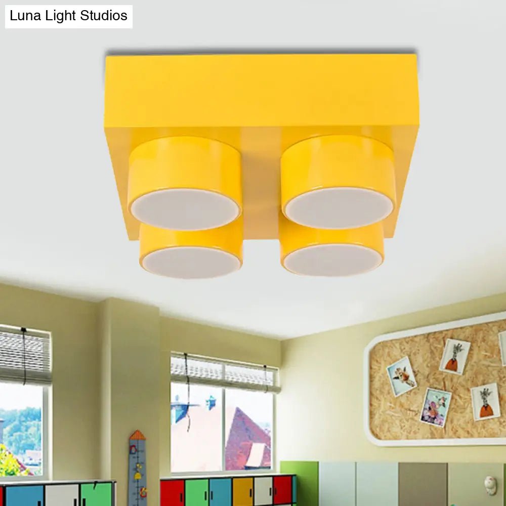 DecorBites™ DecorBites™ Rectangular Multi-Head Metal Ceiling Lamp for Modern Kitchen Flush Mount