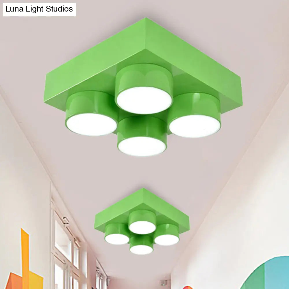 DecorBites™ DecorBites™ Rectangular Multi-Head Metal Ceiling Lamp for Modern Kitchen Flush Mount