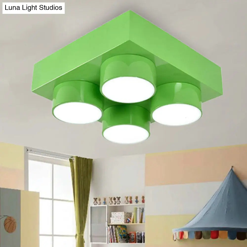 DecorBites™ DecorBites™ Rectangular Multi-Head Metal Ceiling Lamp for Modern Kitchen Flush Mount