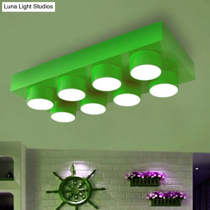 DecorBites™ DecorBites™ Rectangular Multi-Head Metal Ceiling Lamp for Modern Kitchen Flush Mount