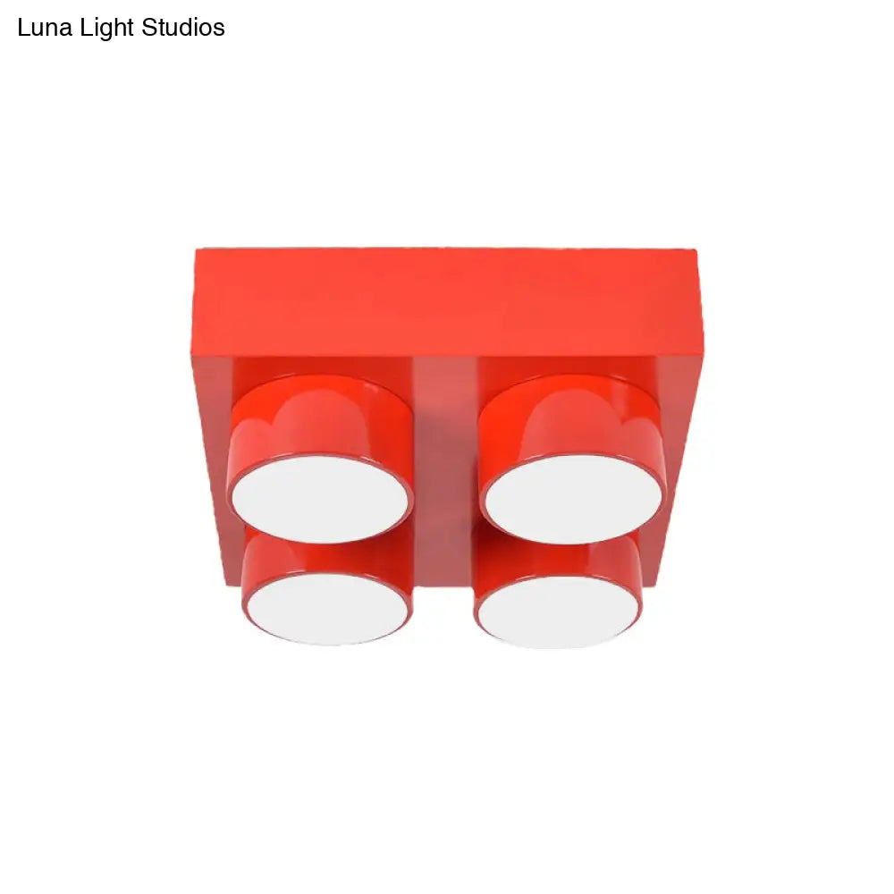 DecorBites™ DecorBites™ Rectangular Multi-Head Metal Ceiling Lamp for Modern Kitchen Flush Mount