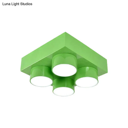 DecorBites™ DecorBites™ Rectangular Multi-Head Metal Ceiling Lamp for Modern Kitchen Flush Mount