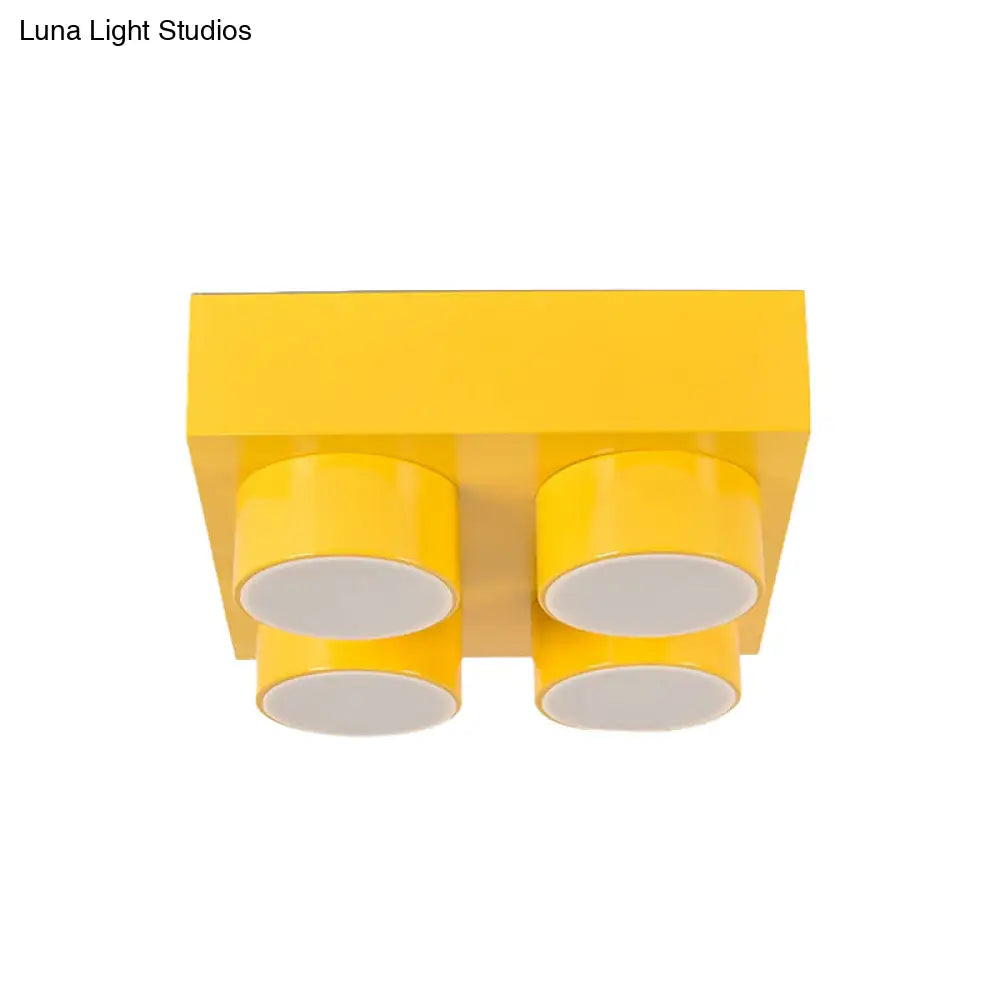 DecorBites™ DecorBites™ Rectangular Multi-Head Metal Ceiling Lamp for Modern Kitchen Flush Mount