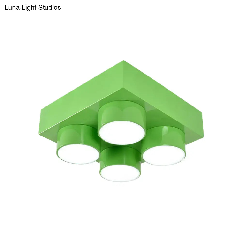 DecorBites™ DecorBites™ Rectangular Multi-Head Metal Ceiling Lamp for Modern Kitchen Flush Mount