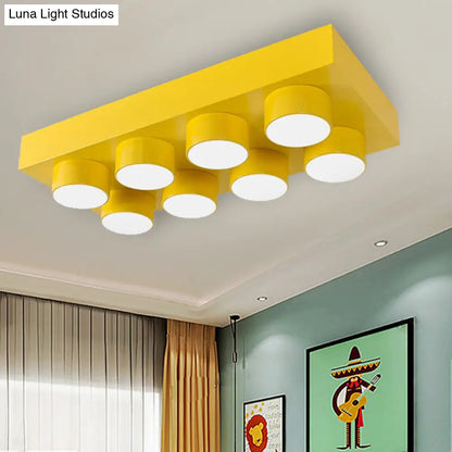 DecorBites™ DecorBites™ Rectangular Multi-Head Metal Ceiling Lamp for Modern Kitchen Flush Mount