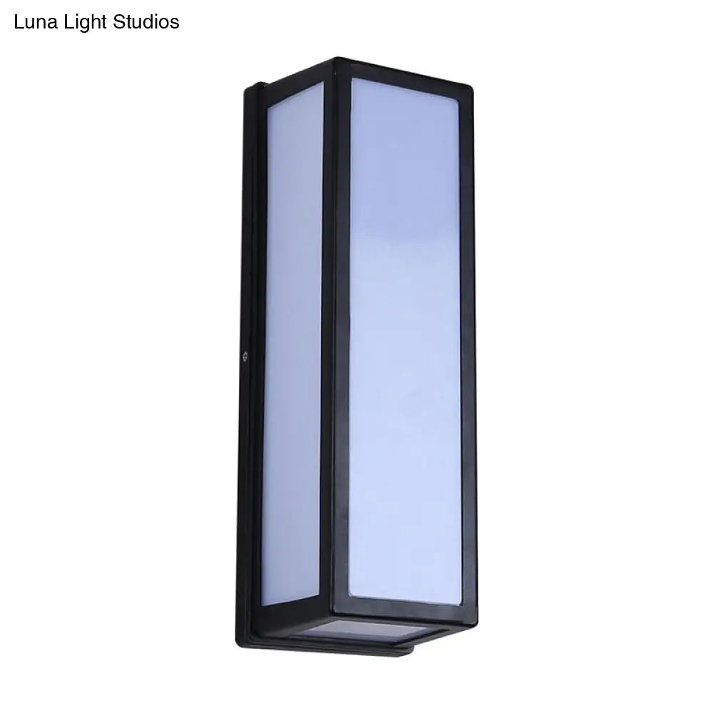 DecorBites™ DecorBites™ Rectangular Patio Sconce - Plastic LED Wall Light - Small/Large - Black