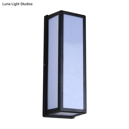 DecorBites™ DecorBites™ Rectangular Patio Sconce - Plastic LED Wall Light - Small/Large - Black
