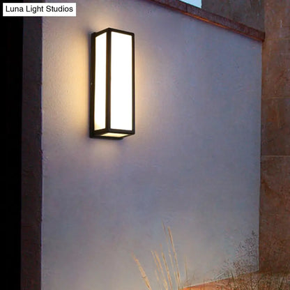 DecorBites™ DecorBites™ Rectangular Patio Sconce - Plastic LED Wall Light - Small/Large - Black