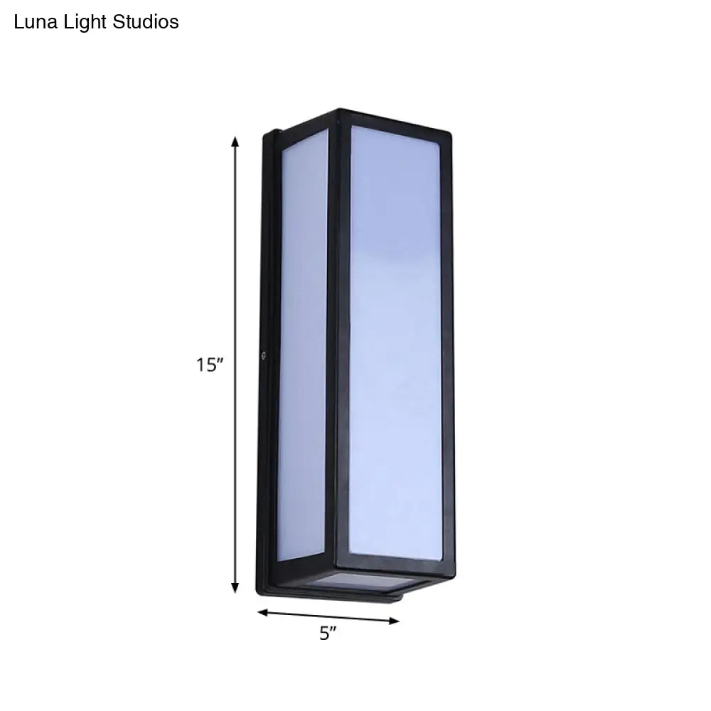 DecorBites™ DecorBites™ Rectangular Patio Sconce - Plastic LED Wall Light - Small/Large - Black
