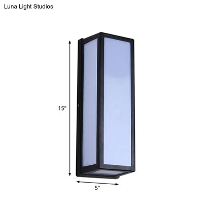 DecorBites™ DecorBites™ Rectangular Patio Sconce - Plastic LED Wall Light - Small/Large - Black