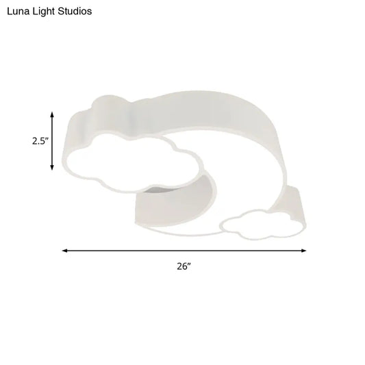 DecorBites™ DecorBites™ Red Acrylic Cloud Moon Flush Mount Ceiling Lamp for Study Room - Contemporary Lighting