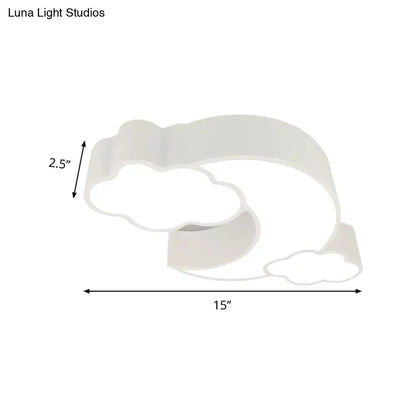 DecorBites™ DecorBites™ Red Acrylic Cloud Moon Flush Mount Ceiling Lamp for Study Room - Contemporary Lighting