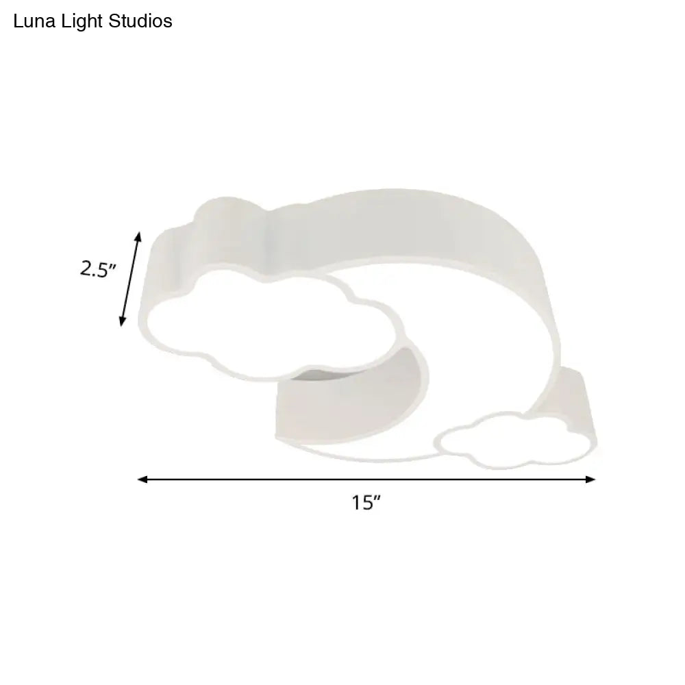 DecorBites™ DecorBites™ Red Acrylic Cloud Moon Flush Mount Ceiling Lamp for Study Room - Contemporary Lighting