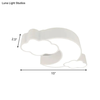 DecorBites™ DecorBites™ Red Acrylic Cloud Moon Flush Mount Ceiling Lamp for Study Room - Contemporary Lighting