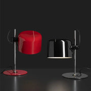 Red and black chrome coupe table lamp with polished chrome stand ideal for bedroom decorbites chrome coupe decor