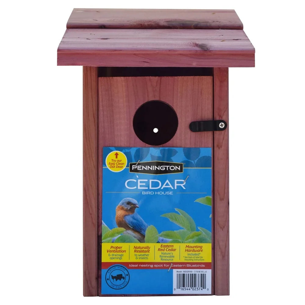 Red Cedar Bluebird House with Mounting Pole - United States