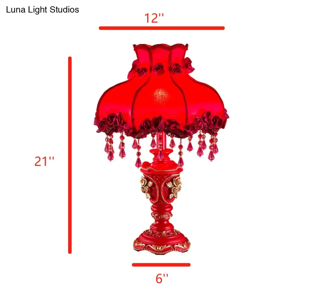 Red Coloured classical Table Lamp