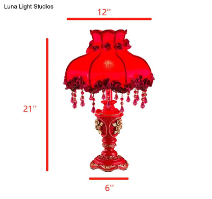 Red Coloured classical Table Lamp