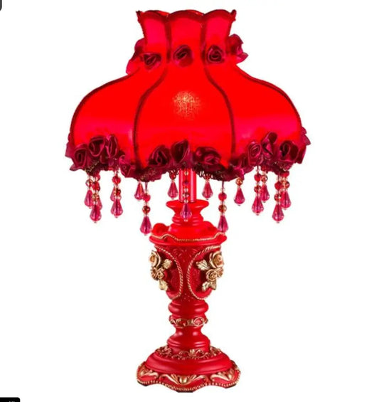 Red Coloured classical Table Lamp